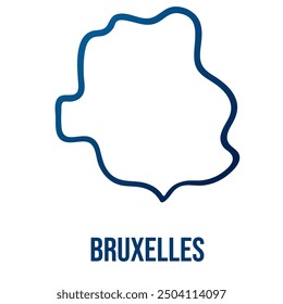 Vereinfachte Karte der Region Brüssel-Hauptstadt Abstrakter linearer Glattblau-Gradientenvektor 