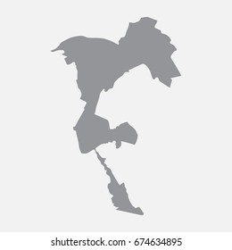 Brussels city map in gray on a white background