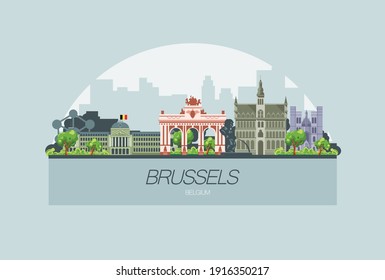 Brussels city skyline. One of the most beautiful cities in Europe.