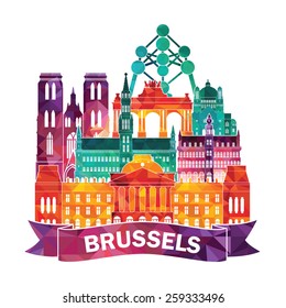 Brussels detailed silhouette. Vector illustration