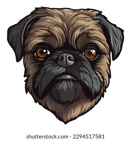 Icono Llanto De Perro Griffon De Bruselas Aislado En Fondo Blanco