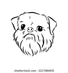 Brussels Griffon Dog, Pet Portrait, Brussels Griffon Dog Line Art, Pet Line Art, Pet Tattoo, Line Drawing, Dog Art, Minimalist