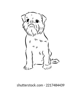 Brussels Griffon Dog, Pet Portrait, Brussels Griffon Dog Line Art, Pet Line Art, Pet Tattoo, Line Drawing, Dog Art, Minimalist