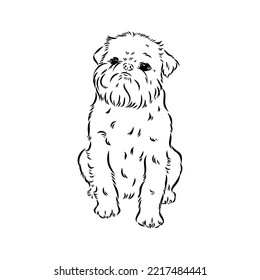 Brussels Griffon Dog, Pet Portrait, Brussels Griffon Dog Line Art, Pet Line Art, Pet Tattoo, Line Drawing, Dog Art, Minimalist