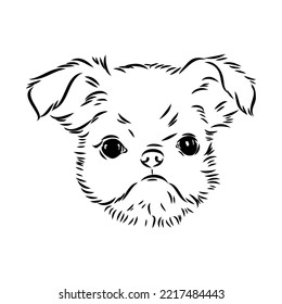 Brussels Griffon Dog, Pet Portrait, Brussels Griffon Dog Line Art, Pet Line Art, Pet Tattoo, Line Drawing, Dog Art, Minimalist