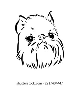 Brussels Griffon Dog, Pet Portrait, Brussels Griffon Dog Line Art, Pet Line Art, Pet Tattoo, Line Drawing, Dog Art, Minimalist