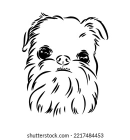 Brussels Griffon Dog, Pet Portrait, Brussels Griffon Dog Line Art, Pet Line Art, Pet Tattoo, Line Drawing, Dog Art, Minimalist
