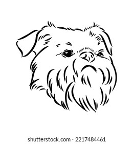 Brussels Griffon Dog, Pet Portrait, Brussels Griffon Dog Line Art, Pet Line Art, Pet Tattoo, Line Drawing, Dog Art, Minimalist