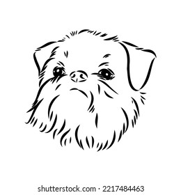Brussels Griffon Dog, Pet Portrait, Brussels Griffon Dog Line Art, Pet Line Art, Pet Tattoo, Line Drawing, Dog Art, Minimalist
