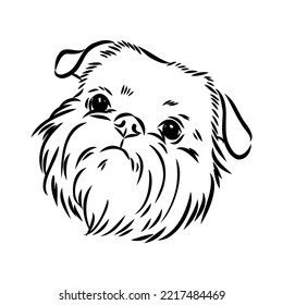 Brussels Griffon Dog, Pet Portrait, Brussels Griffon Dog Line Art, Pet Line Art, Pet Tattoo, Line Drawing, Dog Art, Minimalist