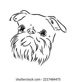 Brussels Griffon Dog, Pet Portrait, Brussels Griffon Dog Line Art, Pet Line Art, Pet Tattoo, Line Drawing, Dog Art, Minimalist