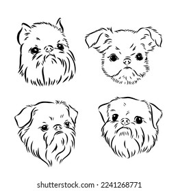 Brussels Griffon Dog, Pet Portrait, Brussels Griffon Dog Line Art, Pet Line Art, Pet Tattoo, Line Drawing, Dog Art, Minimalist