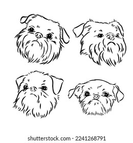 Brussels Griffon Dog, Pet Portrait, Brussels Griffon Dog Line Art, Pet Line Art, Pet Tattoo, Line Drawing, Dog Art, Minimalist