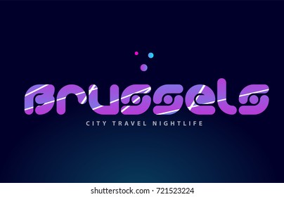 brussels logo text word typography design for european capital city with colored texture suitable for a brochure or print