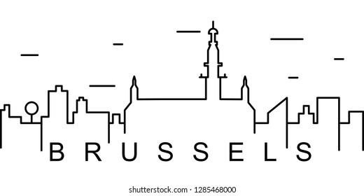 Brussels outline icon. Can be used for web, logo, mobile app, UI, UX