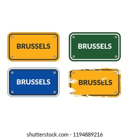 Brussels road sign set