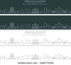 Brussels Single Line Skyline Banner
