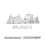 Brussels skyline cityscape vector illustration