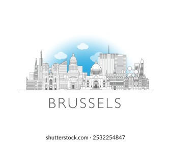 Vetor de paisagem urbana de Bruxelas