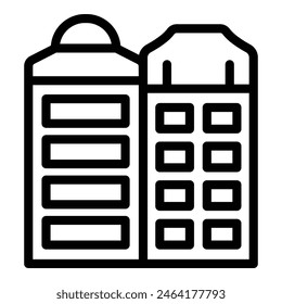 Brussels skyline icon outline vector. Belgian cityscape. European famous attraction
