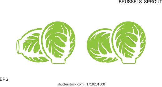 Brussels sprout logo. Isolated brussels sprout on white background