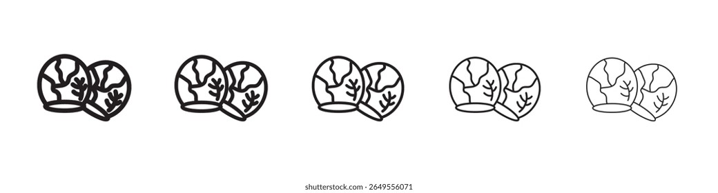 Brussels sprouts Cabbage icon black and white vector sign