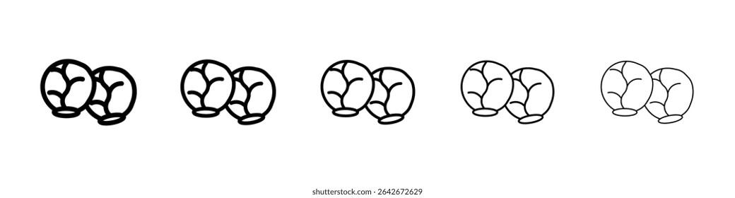 Icono de coles de Bruselas aislado Vector sobre fondo blanco