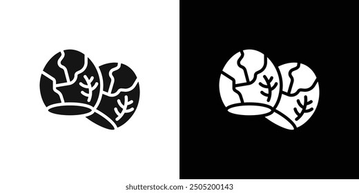 Brussels sprouts Cabbage icon logo set vector