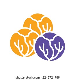 Bruselas produce un diseño aislado icono de glifo vector. Señal de verduras. Símbolo gráfico del sitio web de comida y bebida, diseño de aplicaciones, aplicaciones móviles y medios impresos, logotipo, interfaz de usuario