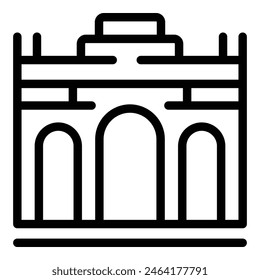 Brussels town hall icon outline vector. National monument. Belgian city heritage