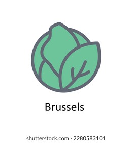 Brussels Vector  Fill outline Icons. Simple stock illustration stock