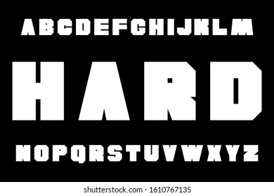 Brutal abstract hard bold English alphabet font. Vector illustration.