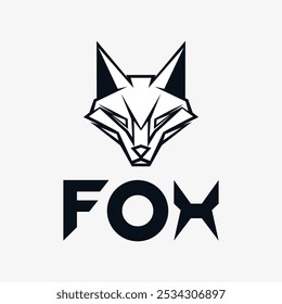 Brutal and angry fox logo. Vector design