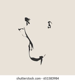 Brutal bald man. Man avatar. Profile view. Isolated male face silhouette or icon. Vector illustration.