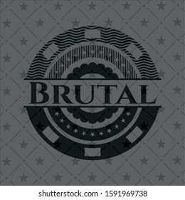 Brutal black emblem. Vector Illustration. Detailed.