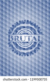 Brutal blue polygonal emblem.