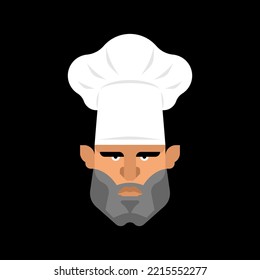 Brutal chef face. chief-cooker head. Vector illustration