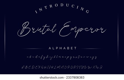 Brutal Emperor calligraphy script. Vector alphabet.