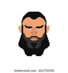 Brutal personaje de Pixel art gigachad. Ilustración vectorial de 8 bits