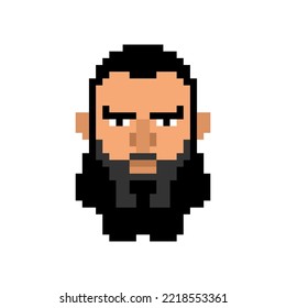 Brutaler Mann Pixel art Gigachad. 8-Bit-Vektorgrafik