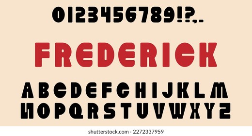 Brutal font creative modern alphabet. Typography with numbers and punctuation marks. Minimalist style fonts set. Vector illustration.