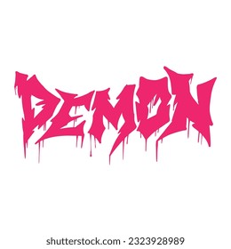 Brutal and Gore Handlettering Text of Demon ,good for graphic design resouces, events, posters, tempates, prints, posters, and more.