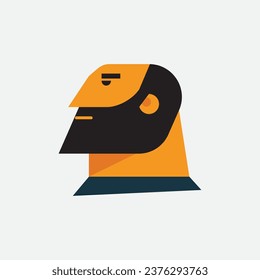 brutal head of a bald man, isolated