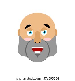 Brutal Man happy Emoji. Men face merry emotion isolated
