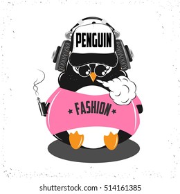 Brutal Penguin. Vector Illustration