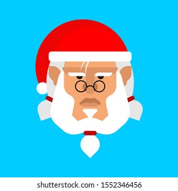 Brutal Santa face. Christmas and New Year Vector Illustration
