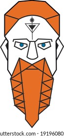Brutal scandinavian man with a red beard.