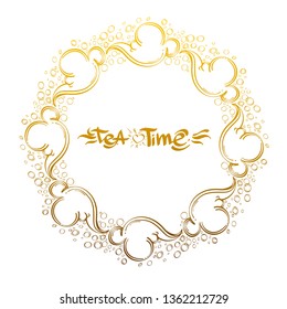 Brutal style Alice in Wonderland collection. Set Always tea time on a white background.