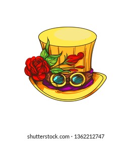 Brutal style Alice in Wonderland collection. One of the Mad Hatter's hats on a white background.