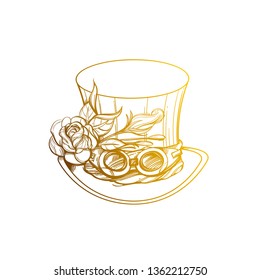 Brutal style Alice in Wonderland collection. One of the Mad Hatter's hats on a white background.